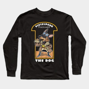 Dieselpunk pinscher dog Long Sleeve T-Shirt